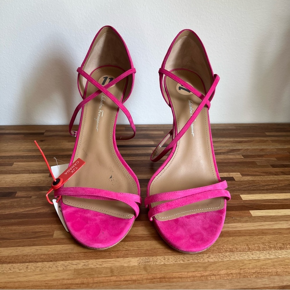 NWT Salvatore Ferragamo Ines Pink Suede Stiletto heels - Picture 7 of 12